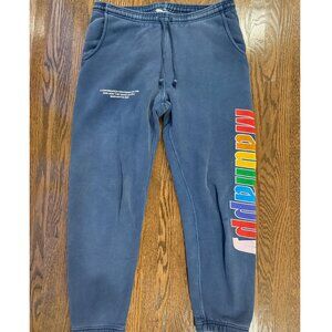 Madhappy XS Vintage Sweatpants Navy Blue with Rainbow Letters